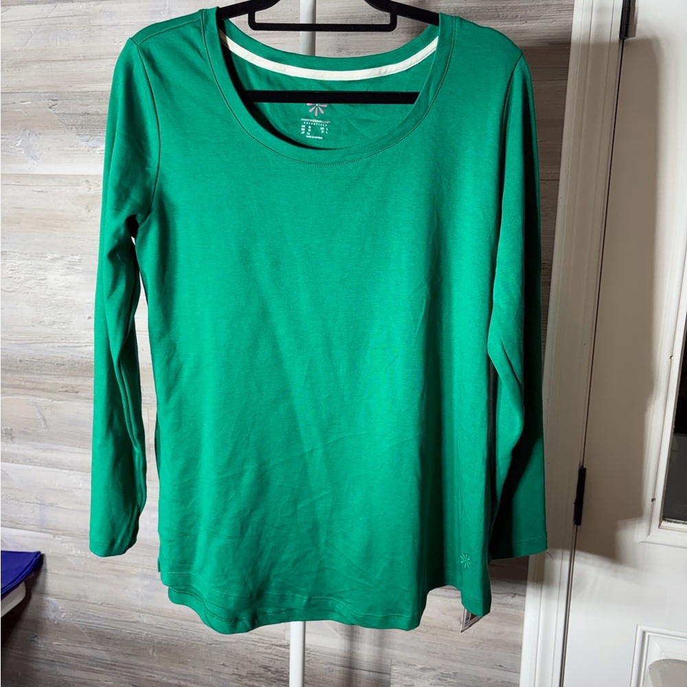 Isaac Mizrahi Emerald Long Sleeve Tee 1023